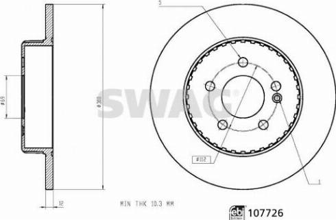 Swag 10 10 7726 - Brake Disc autospares.lv