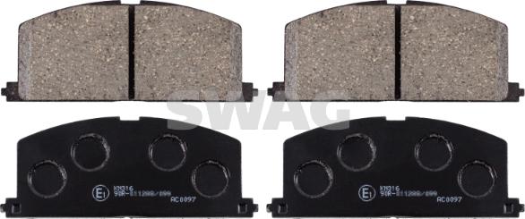 Swag 81 91 6581 - Brake Pad Set, disc brake autospares.lv