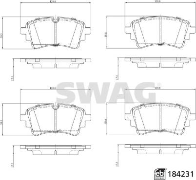 Swag 33 10 9321 - Brake Pad Set, disc brake autospares.lv