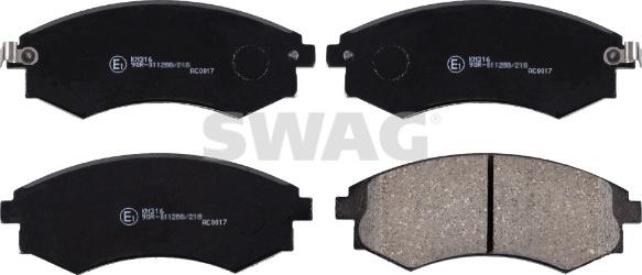 Swag 33 10 5121 - Brake Pad Set, disc brake autospares.lv