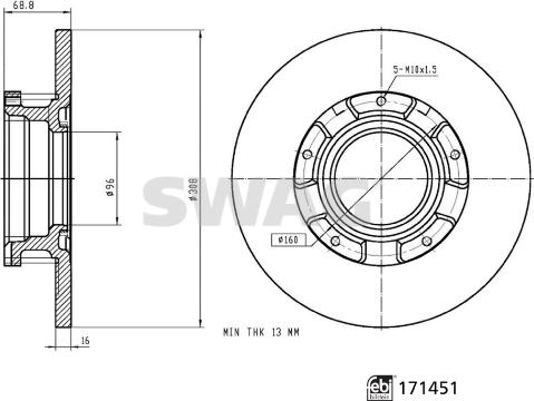 Swag 33 10 0909 - Brake Disc autospares.lv