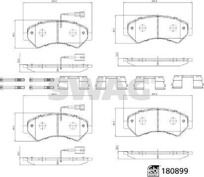 Swag 33 10 7998 - Brake Pad Set, disc brake autospares.lv