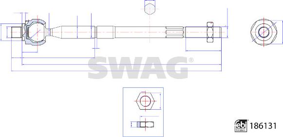 Swag 33 11 0260 - Inner Tie Rod, Axle Joint autospares.lv