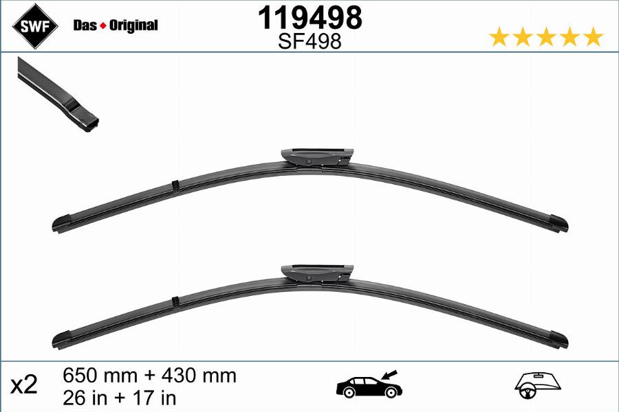 SWF 119498 - Wiper Blade autospares.lv