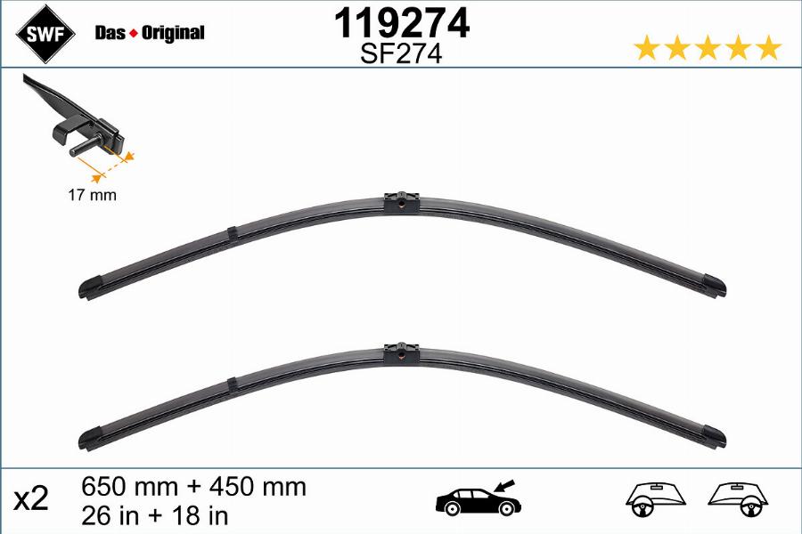 SWF 119274 - Wiper Blade autospares.lv