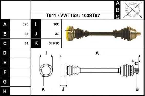 Technika 67103 - Drive Shaft autospares.lv