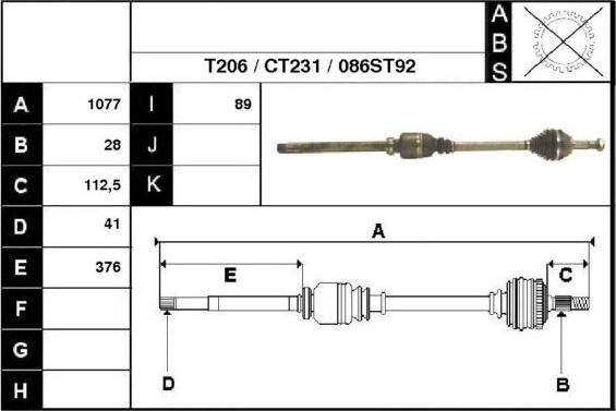 Technika 18086 - Drive Shaft autospares.lv