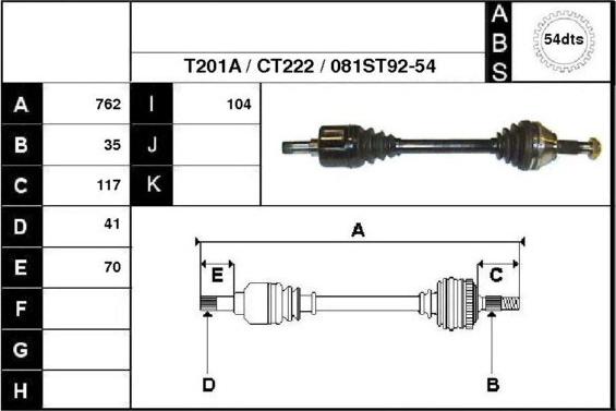 Technika 18081A - Drive Shaft autospares.lv