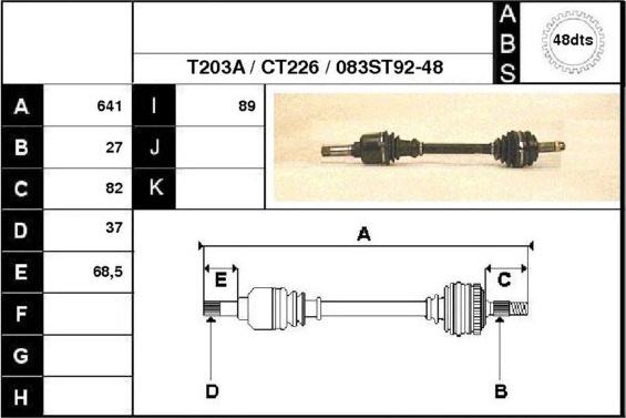 Technika 18083A - Drive Shaft autospares.lv