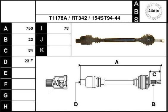 Technika 38154A - Drive Shaft autospares.lv