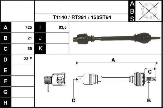 Technika 38150 - Drive Shaft autospares.lv