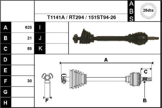 Technika 38151A - Drive Shaft autospares.lv