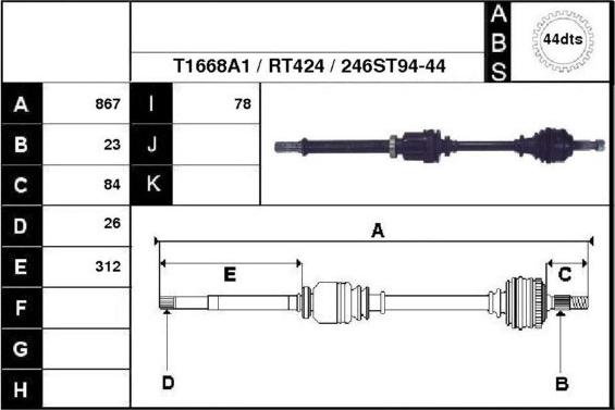 Technika 38246A1 - Drive Shaft autospares.lv