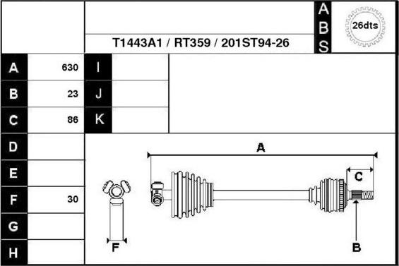 Technika 38201A1 - Drive Shaft autospares.lv