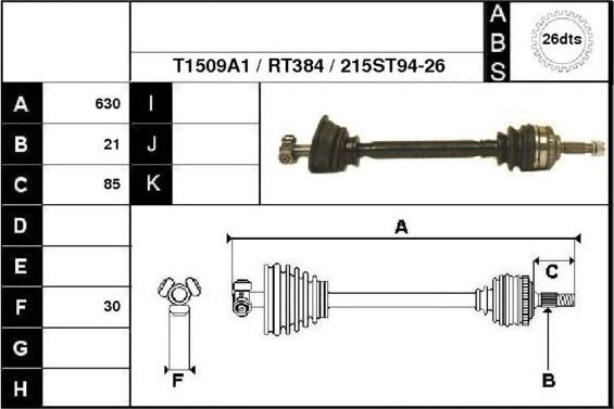 Technika 38215A1 - Drive Shaft autospares.lv