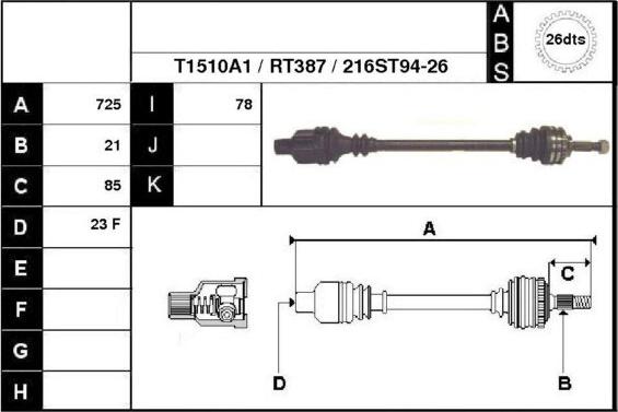 Technika 38216A1 - Drive Shaft autospares.lv