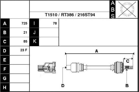 Technika 38216 - Drive Shaft autospares.lv