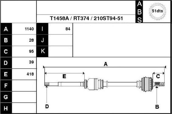 Technika 38210A - Drive Shaft autospares.lv