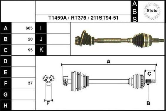 Technika 38211A - Drive Shaft autospares.lv