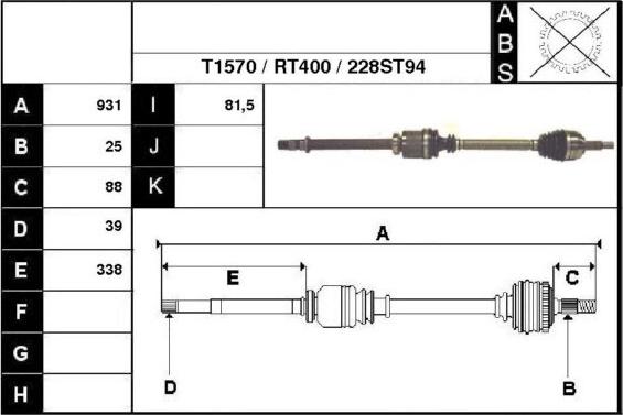 Technika 38228 - Drive Shaft autospares.lv