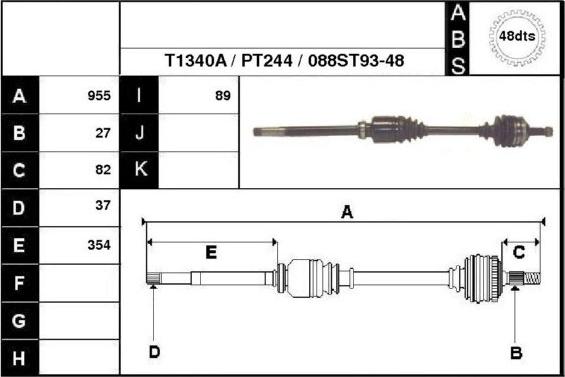 Technika 28088A - Drive Shaft autospares.lv