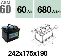 Technika AGM60 - Starter Battery autospares.lv