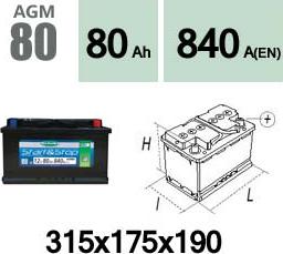 Technika AGM80 - Starter Battery autospares.lv