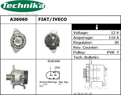 Technika A36060 - Alternator autospares.lv