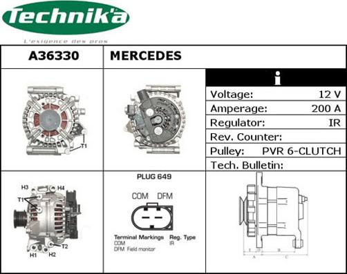 Technika A36330 - Alternator autospares.lv