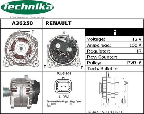 Technika A36250 - Alternator autospares.lv