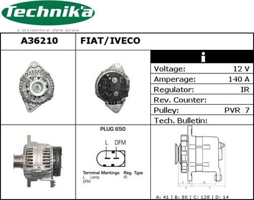 Technika A36210 - Alternator autospares.lv