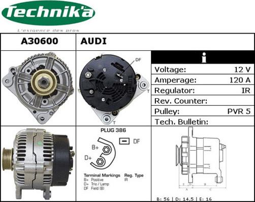 Technika A30600 - Alternator autospares.lv