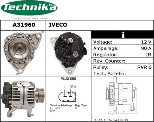 Technika A31960 - Alternator autospares.lv