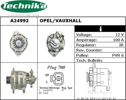 Technika A24992 - Alternator autospares.lv