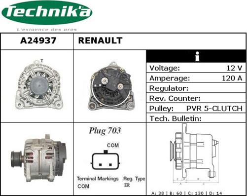 Technika A24937 - Alternator autospares.lv