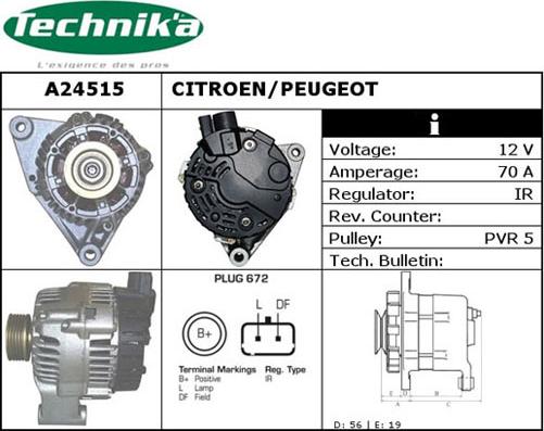 Technika A24515 - Alternator autospares.lv