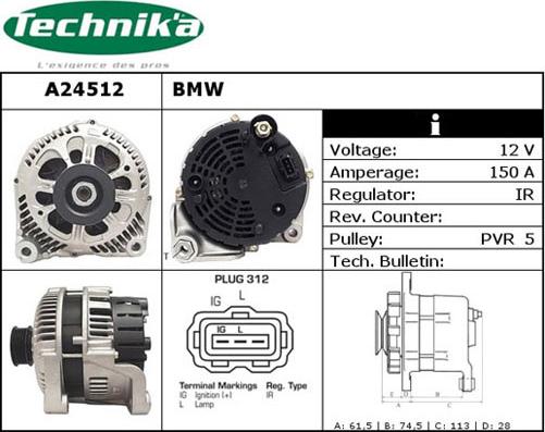 Technika A24512 - Alternator autospares.lv