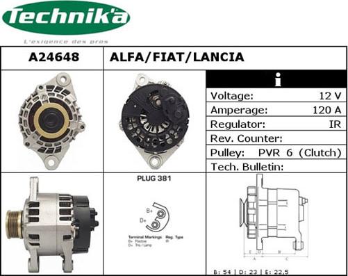 Technika A24648 - Alternator autospares.lv