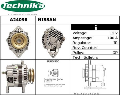 Technika A24098 - Alternator autospares.lv