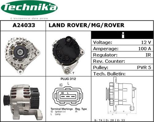 Technika A24033 - Alternator autospares.lv