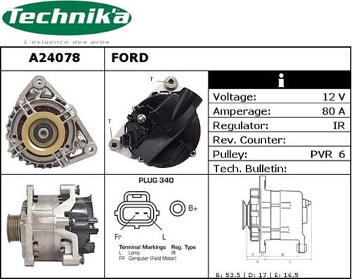 Technika A24078 - Alternator autospares.lv