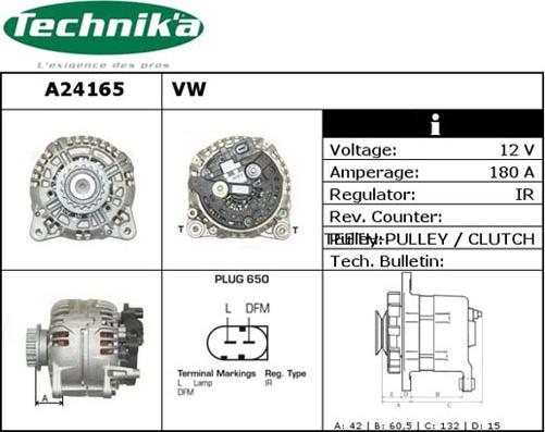 Technika A24165 - Alternator autospares.lv