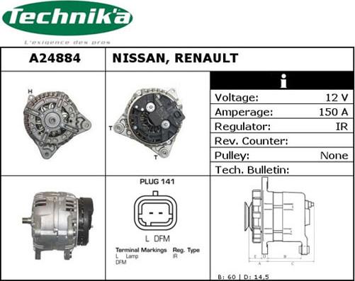 Technika A24884 - Alternator autospares.lv