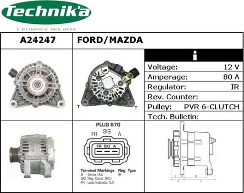 Technika A24247 - Alternator autospares.lv