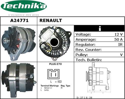 Technika A24771 - Alternator autospares.lv