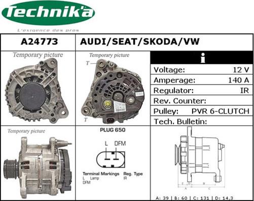 Technika A24773 - Alternator autospares.lv