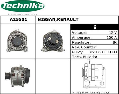 Technika A25501 - Alternator autospares.lv