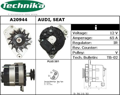 Technika A20944 - Alternator autospares.lv