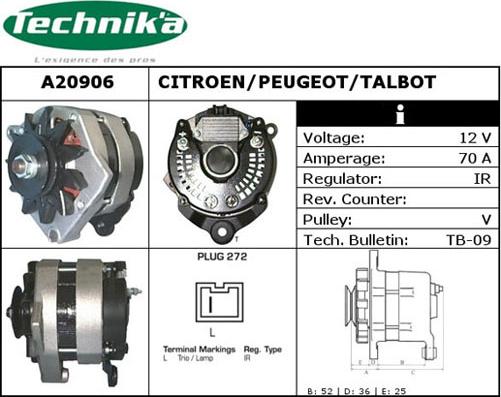 Technika A20906 - Alternator autospares.lv