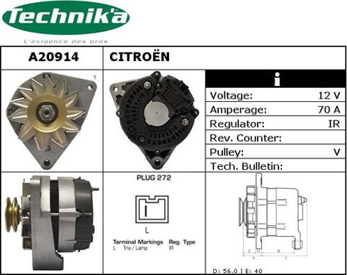 Technika A20914 - Alternator autospares.lv